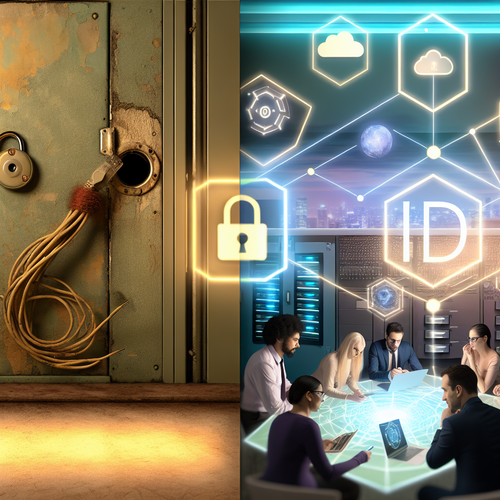 Split image: legacy VPN cable vs modern Zero Trust cloud and segmented secure network